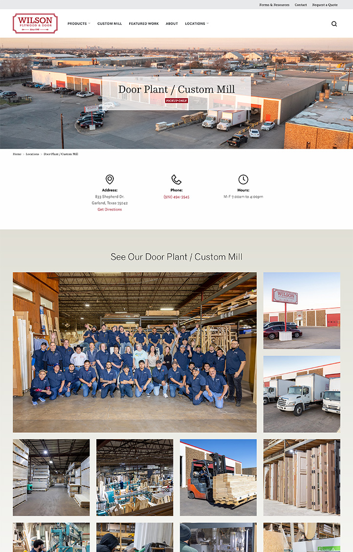 Wilson Plywood & Door - Custom Mill page